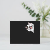 Miniature Bull Terrier Dog Funny Postkarte (Stehend Vorderseite)