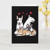Miniature Bull Terrier Dog Karte (Gelbe Blume)