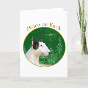Miniature Bull Terrier Peace Feiertagskarte
