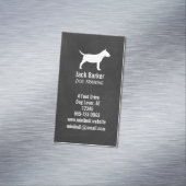 Miniature Bull Terrier Silhouette Chalkboard Stil Magnetische Visitenkarte (Beispiel)