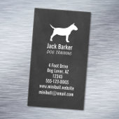 Miniature Bull Terrier Silhouette Chalkboard Stil Magnetische Visitenkarte