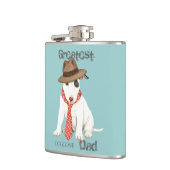 Miniature Bull Terrier Vater Flachmann (Links)