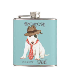 Miniature Bull Terrier Vater Flachmann