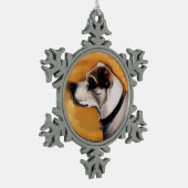 MINIATURE DOG PORTRAITS Fox Terrier Schneeflocken Zinn-Ornament (Links)