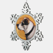 MINIATURE DOG PORTRAITS Fox Terrier Schneeflocken Zinn-Ornament (Rechts)