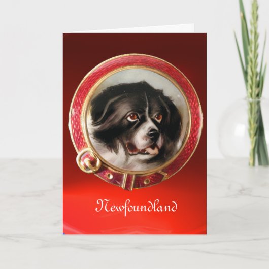 MINIATURE DOG PORTRAITS Neufundland Feiertagskarte (Vorderseite)