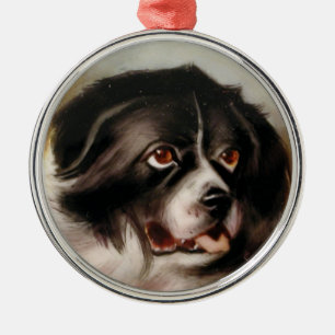 MINIATURE DOG PORTRAITS Neufundland Ornament Aus Metall