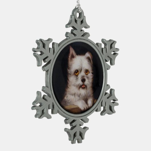 MINIATURE DOG PORTRAITS West Highland Terrier Schneeflocken Zinn-Ornament (Links)