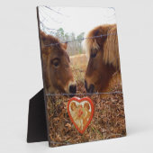 Miniature Donkey & Horse Valentine Heart Fotoplatte (Seite)