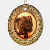 MINIATURE HUND PORTRAITS Bulldog Keramikornament (Links)