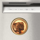 MINIATURE HUND PORTRAITS Bulldog Magnet (In Situ (Geschirrspüler))