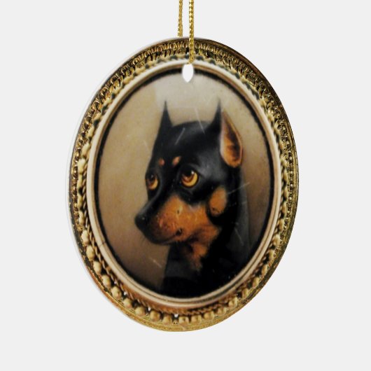 MINIATURE HUND PORTRAS Pincher Keramikornament (Rechts)