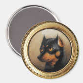 MINIATURE HUND PORTRAS Pincher Magnet (Vorderseite/Rückseite)