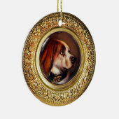 MINIATURE HUNDERPORTRAITS Bluthund Keramikornament (Rechts)