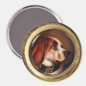 MINIATURE HUNDERPORTRAITS Bluthund Magnet (Vorderseite/Rückseite)