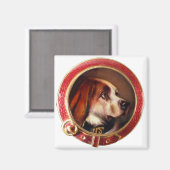 MINIATURE HUNDERPORTRAITS Bluthund Magnet (Vorderseite/Rückseite)