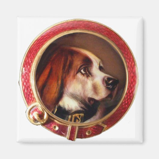 MINIATURE HUNDERPORTRAITS Bluthund Magnet (Vorne)