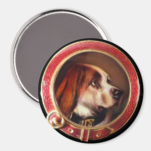 MINIATURE HUNDERPORTRAITS Bluthund Magnet (Vorderseite/Rückseite)