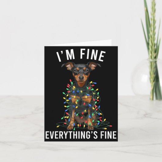Miniature Nscher Christmas I'm Fine Everything Is Karte (Vorderseite)