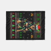 Miniature Nscher Dog Ugly Christmas Sweaters Holid Fleecedecke (Vorderseite (Horizontal))