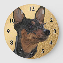 Miniature Pinscher Art Wall Clock Große Wanduhr