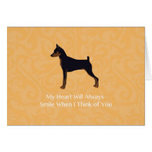 Miniature Pinscher Beileid Grußkarte