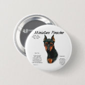 Miniature Pinscher (blk/rust) Historie Design Button (Vorne & Hinten)