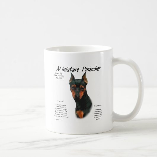 Miniature Pinscher (blk/rust) Historie Design Kaffeetasse (Rechts)