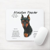 Miniature Pinscher (blk/rust) Historie Design Mousepad (Mit Mouse)