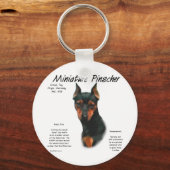 Miniature Pinscher (blk/rust) Historie Design Schlüsselanhänger (Vorderseite)