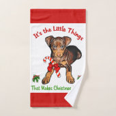 Miniature Pinscher Christmas Badhandtuch Set (Handtuch)