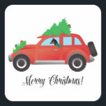 Miniature Pinscher Christmas Car Quadratischer Aufkleber<br><div class="desc">Ändern Sie die Hintergrundfarbe, fügen Sie Text hinzu, ändern Sie die Neigung, sogar ändern Sie die Größe der Hund-Silhouette. Diese Silhouette kann auch diese Rassen repräsentieren: Smooth Fox Terrier, Fox Terrier, Smooth-haarige Fox Terrier, Smooth-beschichteter Fox Terrier, Teddy Roosevelt, Toy Fox Terrier, Rat Terrier, Manchester Terrier, brasilianischer Terrier, Treeing Feist, Scanian...</div>