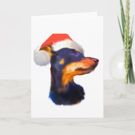 Miniature Pinscher Christmas Card Feiertagskarte (Vorderseite)
