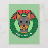 Miniature Pinscher Christmas Feiertagspostkarte (Vorderseite)