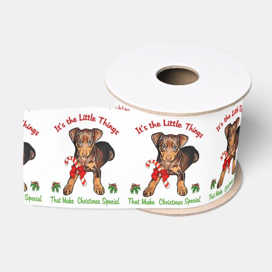 Miniature Pinscher Christmas Ripsband (Spule)