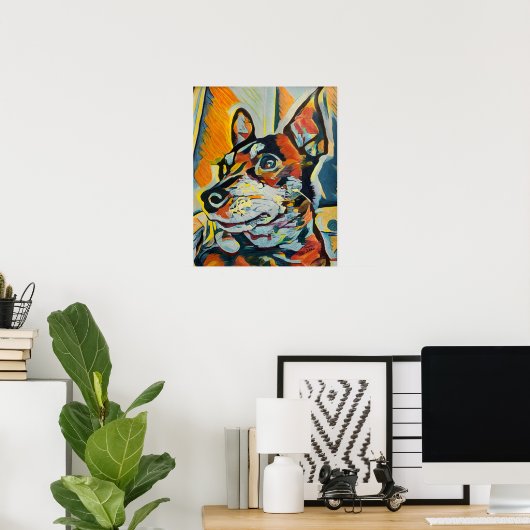 Miniature Pinscher Custom Art Poster (Heimbüro)