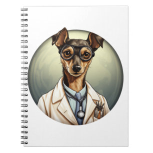 Miniature Pinscher Dog Doctor Notizblock
