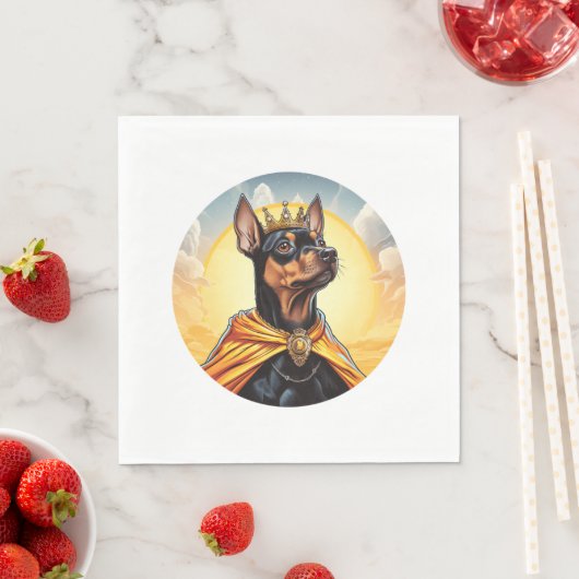 Miniature Pinscher Dog King Serviette (Beispiel)