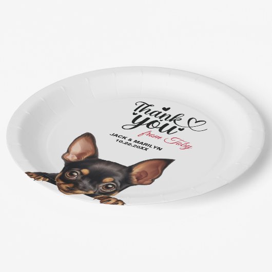 Miniature Pinscher Dog Pappteller (Schrägansicht)