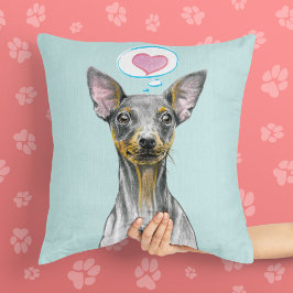 Miniature Pinscher Dog Portrait Niedliche Welpenve Kissen