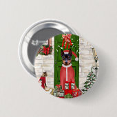 Miniature Pinscher Dog Weihnachten Button (Vorne & Hinten)