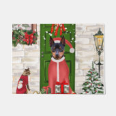 Miniature Pinscher Dog Weihnachten Fußmatte (Vorderseite)