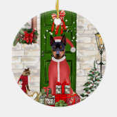 Miniature Pinscher Dog Weihnachten Keramik Ornament (Hinten)