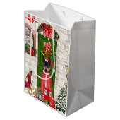 Miniature Pinscher Dog Weihnachten Mittlere Geschenktüte (Rückseite Schrägansicht)