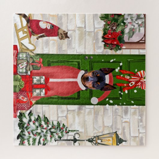 Miniature Pinscher Dog Weihnachten Puzzle (Horizontal)