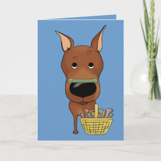 Miniature Pinscher - Easter Bone Hunt, Anyone? Feiertagskarte