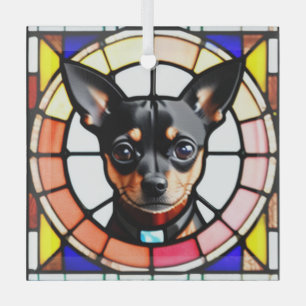Miniature Pinscher "Festes Glas" Ornament Aus Glas