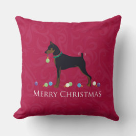 Miniature Pinscher Frohe Weihnachtsgestaltung Kissen
