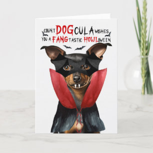 Miniature Pinscher Funny Count DOGcula Halloween Feiertagskarte