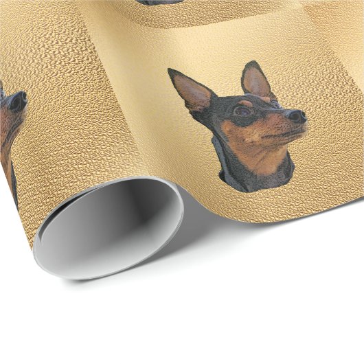 Miniature Pinscher Geschenkpapier (Rolleneckpunkt)